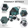 Dog Stroller- Pet Stroller for Medium Size Dogs with Poop Bags- Reversible Handlebar- Tethers- Storage Basket and Pouch-Pet Strollers