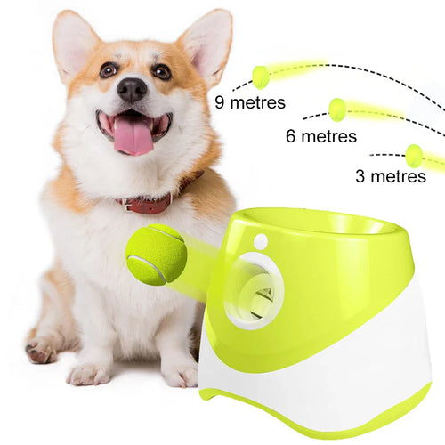 Automatic Dog Ball Thrower with 3 Tennis Balls for Indoor/Outdoor Throwing Game