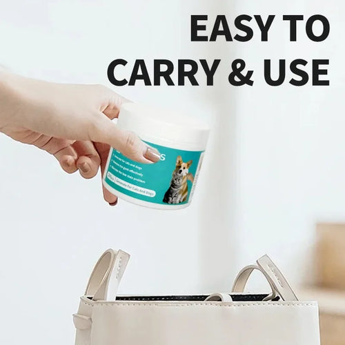 100 Pieces Pet Eye Area Remove Tear Stains Stain Clean Wet Wipes Cats and Dogs General No Irritation Pet Clean Supplies