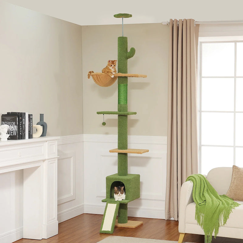 Floor to Ceiling Cactus Cat Tree with Scratching Post
