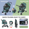 Dog Stroller- Pet Stroller for Medium Size Dogs with Poop Bags- Reversible Handlebar- Tethers- Storage Basket and Pouch-Pet Strollers