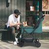 Dog Stroller- Pet Stroller for Medium Size Dogs with Poop Bags- Reversible Handlebar- Tethers- Storage Basket and Pouch-Pet Strollers